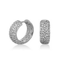 Lauren G. Adams Glamouor Pave Silver Hoop Earrings